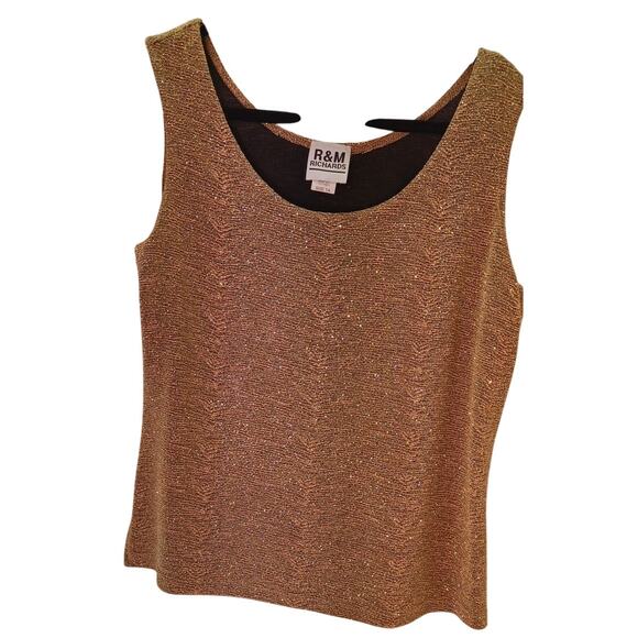 VTG Women's R&M Richards Cocktail Party 2pc Jacket & Cami Set Gold Size 14 Glam - Picture 4 of 12